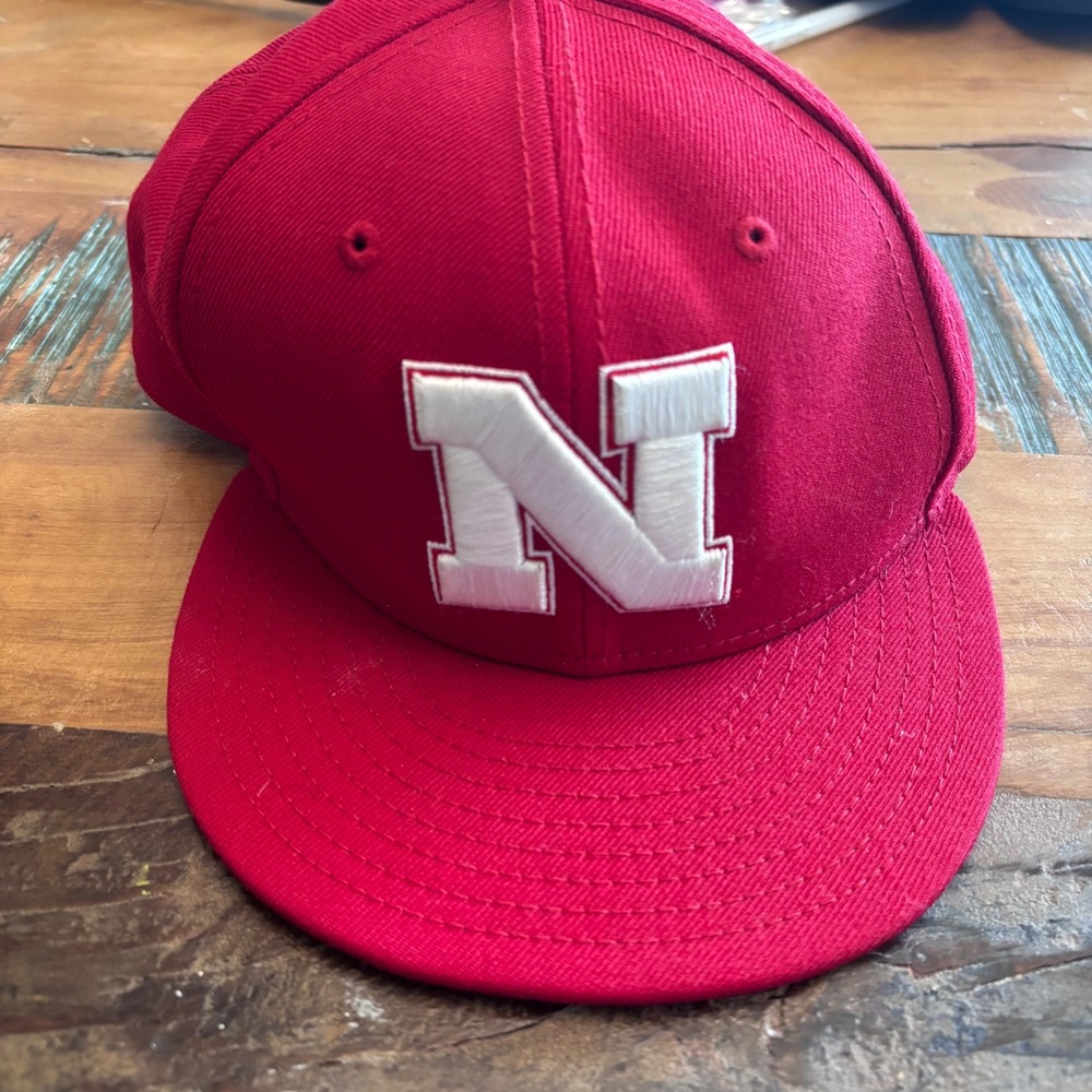 Nebraska Cornhuskers New Era 59FIFTY Fitted Hat Mens 7 1/8 Red Wool Cap NCAA